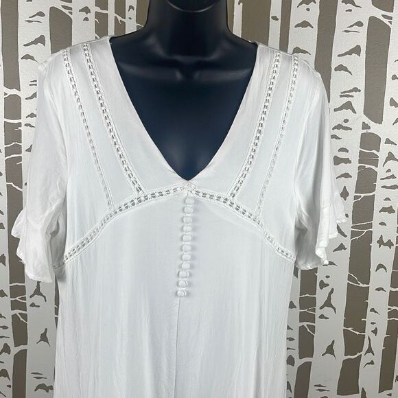 Blue Rain Boho Tunic Mini Babydoll Dress M - Picture 5 of 8